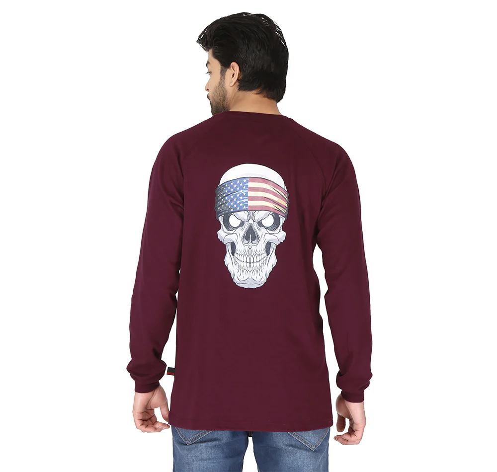 Picture of Forge FR MFRCNGP58 MENS BURG CREW NECK T-SHIRT W/SKULL